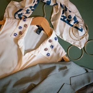 F21 • beaded collar button-up